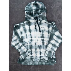 Victoria’s Secret PINK Tie-Dye Hoodie Green White Terry Cloth Pullover Women’s L